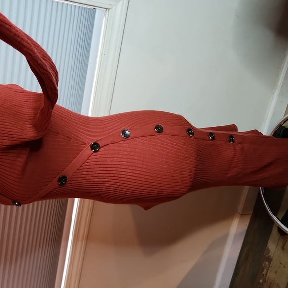 Sweater Dress with Button Detail - Picture 4 of 5